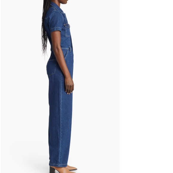 NWT $198 Reformation James Wide Leg Denim Jumpsuit in size 0! - Picture 4 of 7